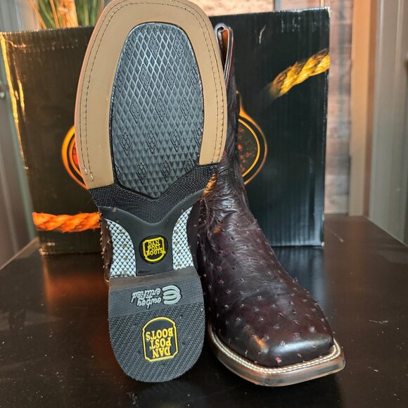 Dan Post Men's Alamosa Square Toe Boot - Black Cherry - Picture 4 of 7